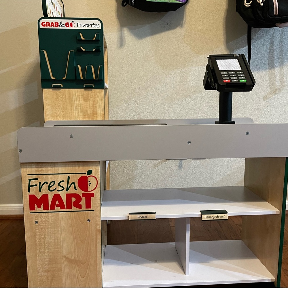 Melissa and doug fresh mart grocery store and if wanted the play food